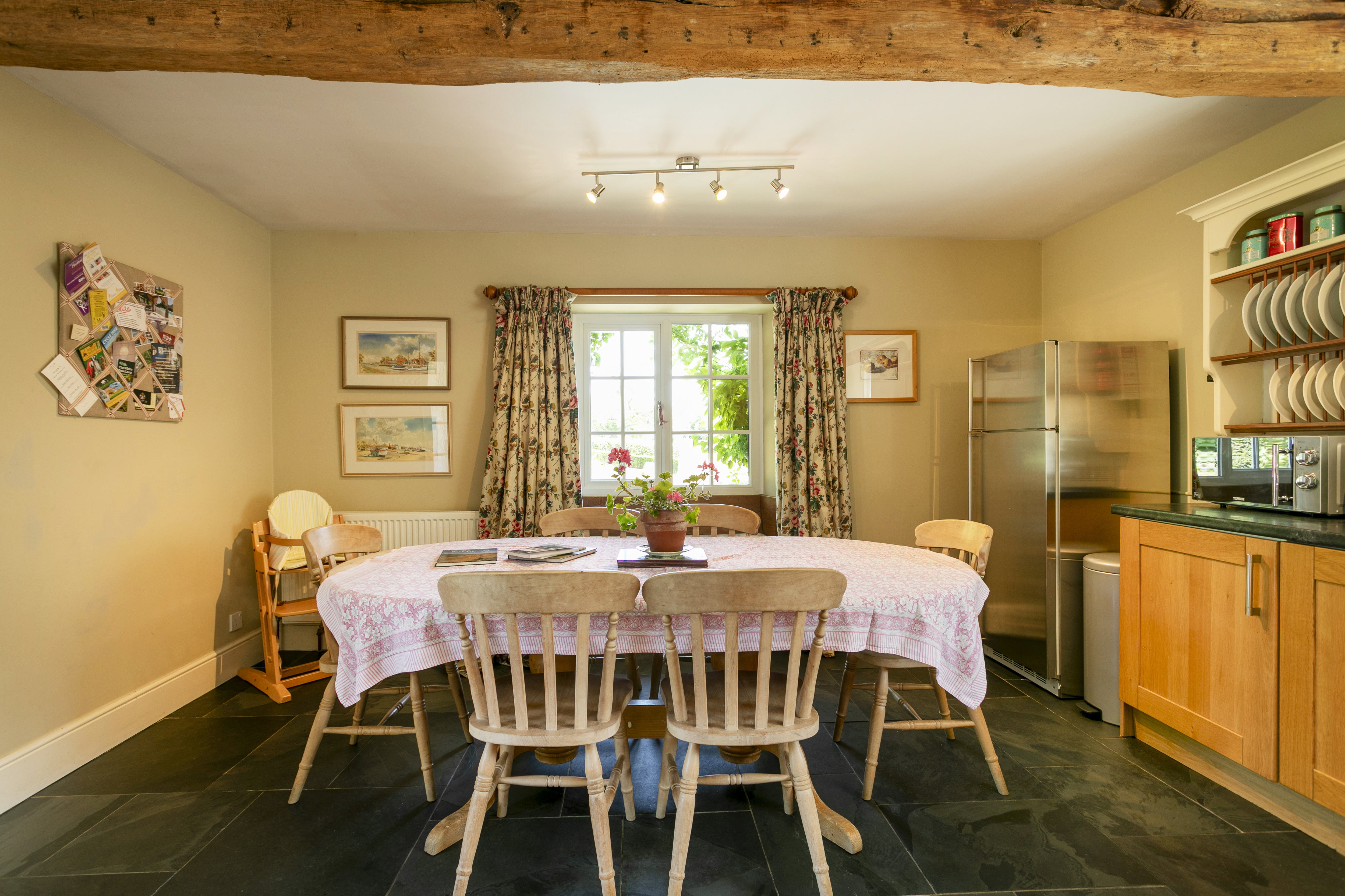 The kitchen table at Swallow's Cottage